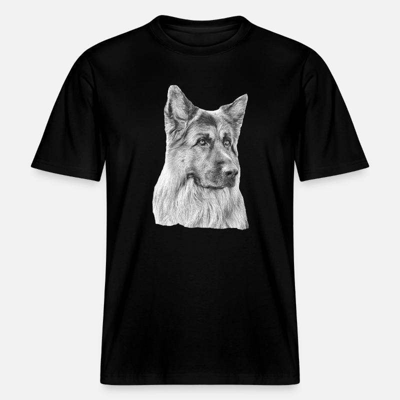 Old German Shepherd German Shepherd -  RELAXED FIT Unisex Organic T-Shirt - black