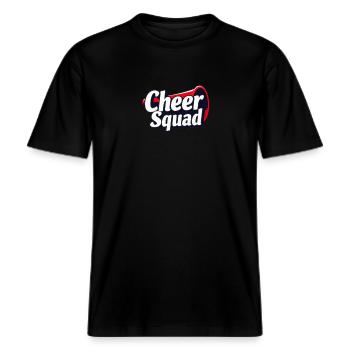 Cheer Squad Cheerleading Équipe Fun -  T-shirt unisexe RELAXED FIT en coton bio - noir - Devant - Alina (178cm) & Michal (187cm)
