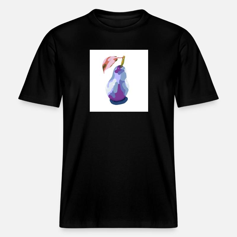 Poire en pastels abstrait -  T-shirt unisexe RELAXED FIT en coton bio - noir