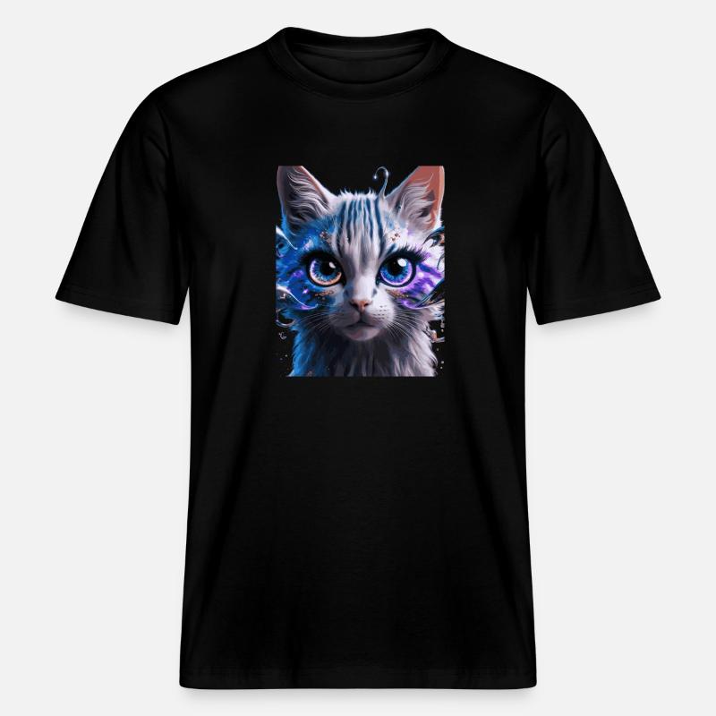 Chat de l’espace -  T-shirt unisexe RELAXED FIT en coton bio - noir