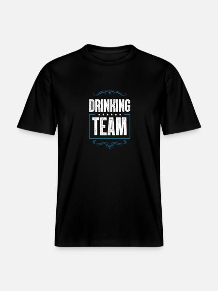 Drinking Crew - RELAXED FIT Unisex Organic T-Shirt - Schwarz