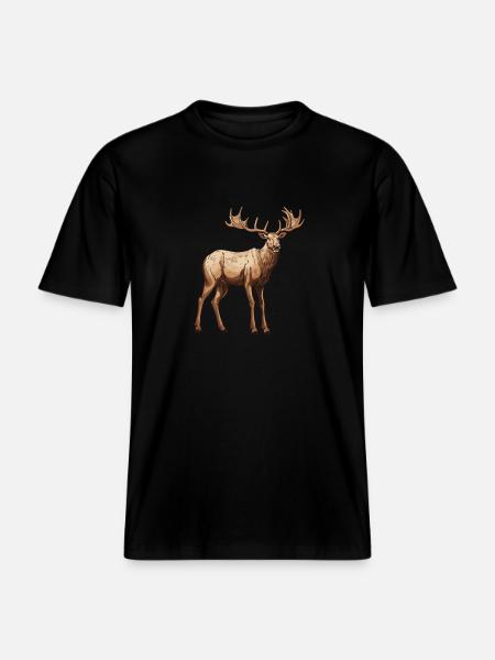 Moose Animal - RELAXED FIT Unisex Organic T-Shirt - black