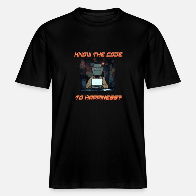 Know The Code To Happiness? -  RELAXED FIT Unisex Organic T-Shirt - Schwarz