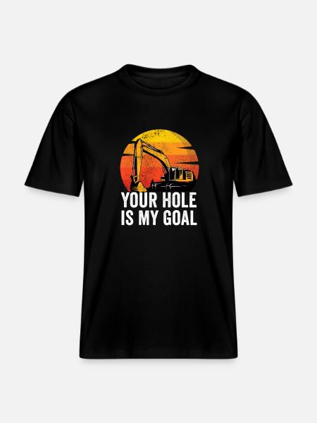 Excavator Construction Worker -  RELAXED FIT Unisex Organic T-Shirt - black