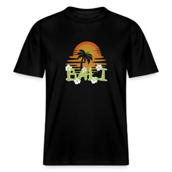 Bali - Indonesien -  RELAXED FIT Unisex Organic T-Shirt - Schwarz - Vorne - Alina (178cm) & Michal (187cm)