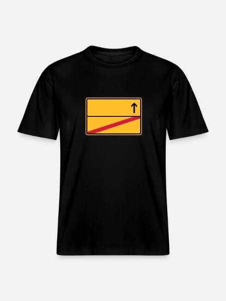 Stadtschild, Ausfahrt -  RELAXED FIT Unisex Organic T-Shirt - Schwarz