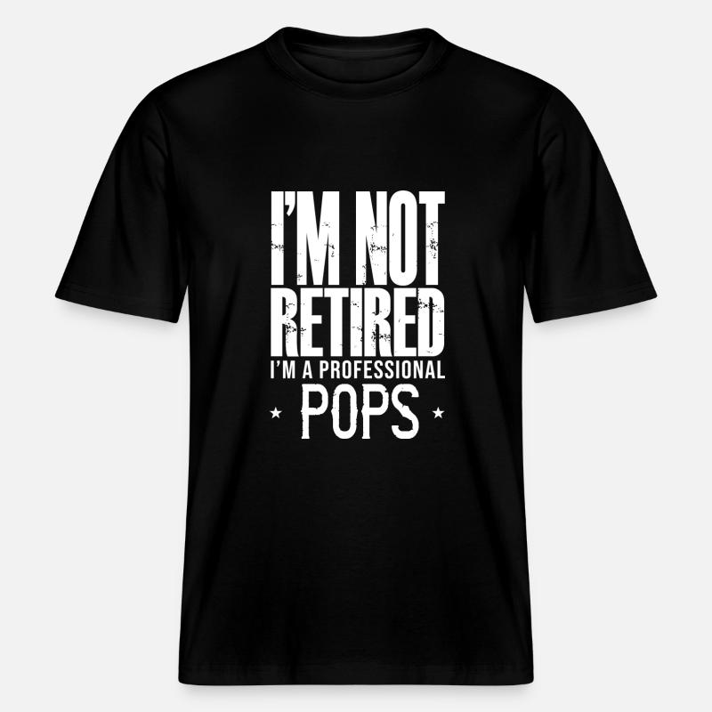 Pops Retirement Pop Pop Gift - T-shirt unisexe RELAXED FIT en coton bio - noir