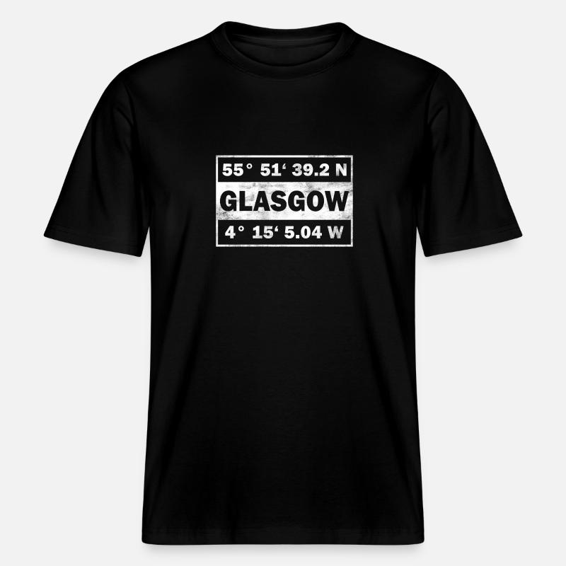 Glasgow Écosse Coordonnées Glasgow -  T-shirt unisexe RELAXED FIT en coton bio - noir
