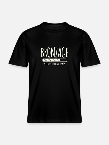 Tan Loading, Summer, Vacation, French -  RELAXED FIT Unisex Organic T-Shirt - black