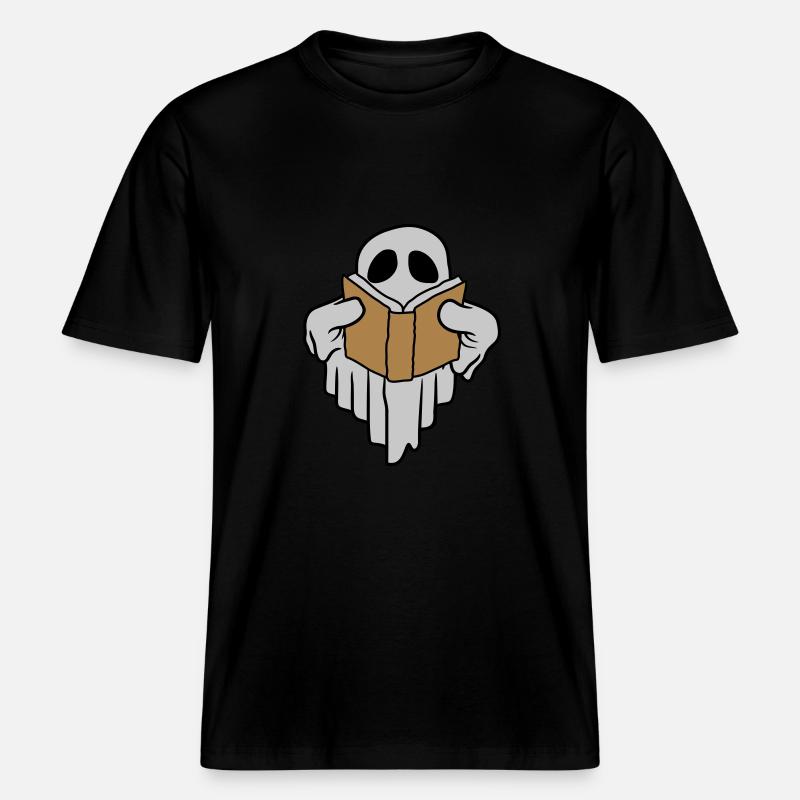Buch lesender lustiger Geist -  RELAXED FIT Unisex Organic T-Shirt - Schwarz