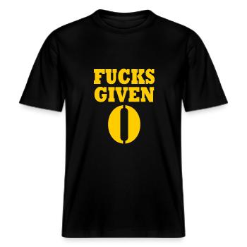 Zero fucks given -  RELAXED FIT Unisex Organic T-Shirt - black - Front - Alina (178cm) & Michal (187cm)