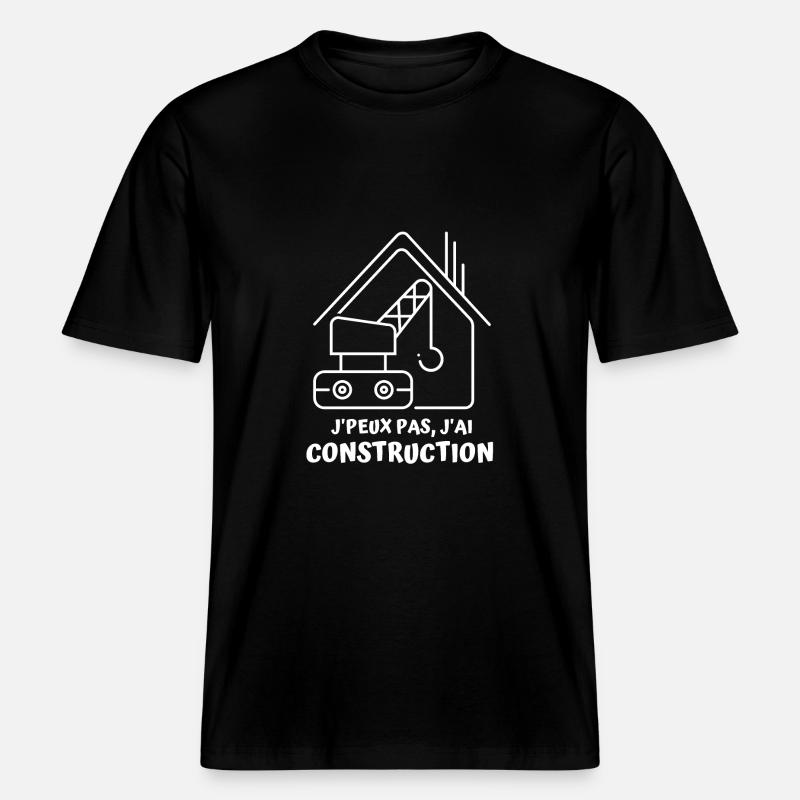 Construction chantier batiment 2 - T-shirt unisexe RELAXED FIT en coton bio - noir