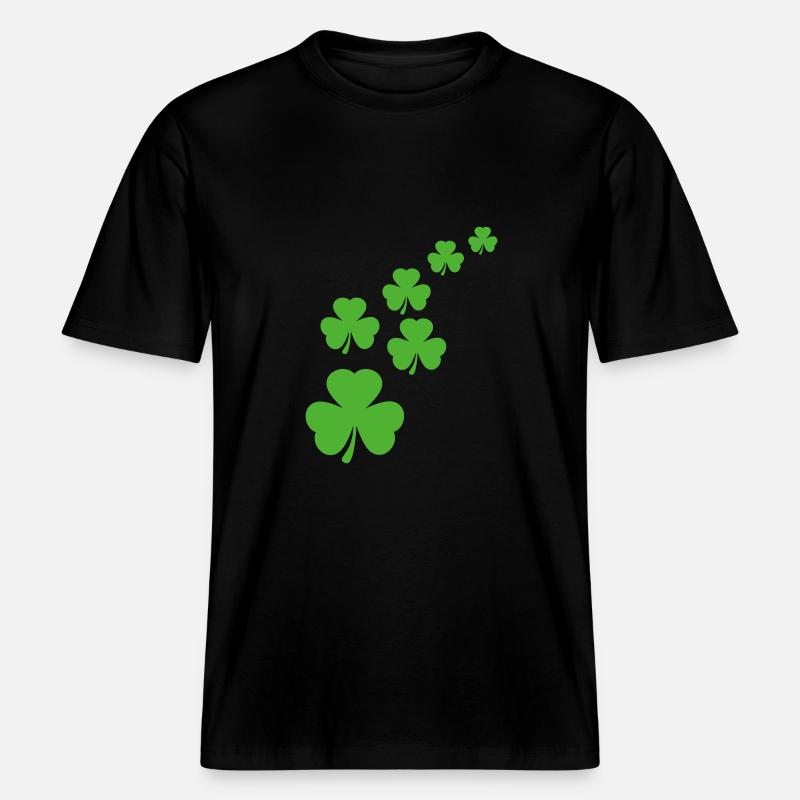 Trèfles de la Saint-Patrick Trinity -  T-shirt unisexe RELAXED FIT en coton bio - noir