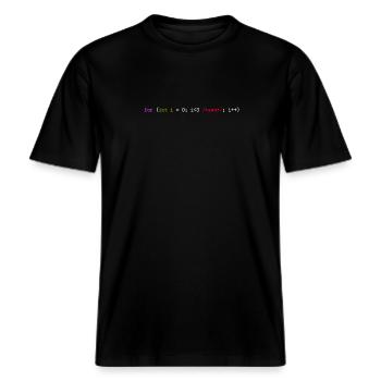 Programmierer, Software, Informatik, Developer -  RELAXED FIT Unisex Organic T-Shirt - Schwarz - Vorne - Alina (178cm) & Michal (187cm)