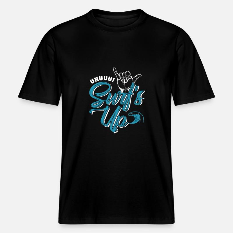 Surfez! - T-shirt unisexe RELAXED FIT en coton bio - noir