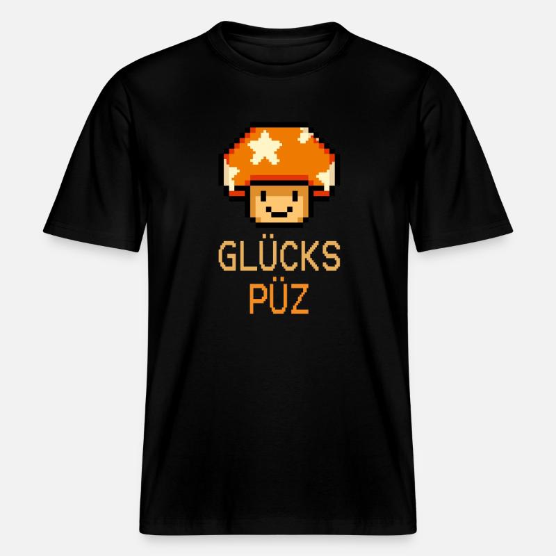 Glückspüz - Lucky Guy, Dialecte, Pixel -  T-shirt unisexe RELAXED FIT en coton bio - noir