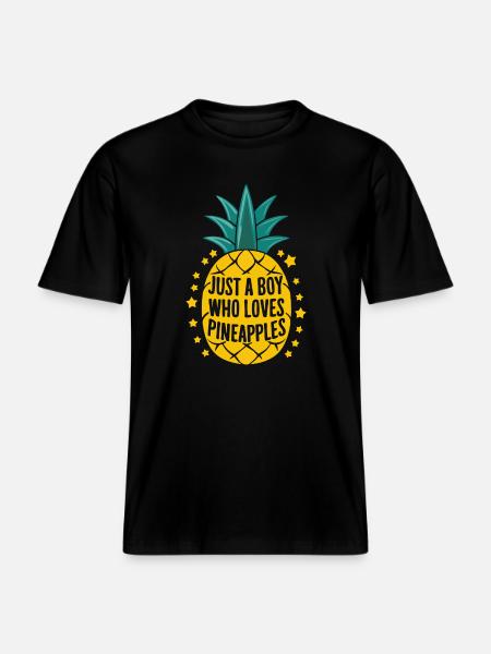 Pineapple tropical hawaiian fruit - RELAXED FIT Unisex Organic T-Shirt - black