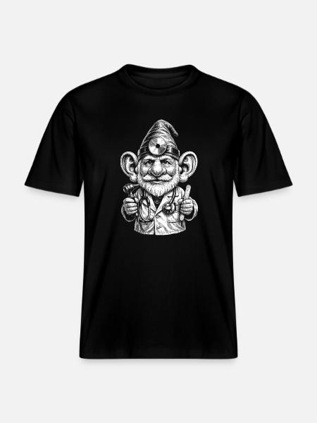 Gnomish Doctor Thumbs Up -  RELAXED FIT Unisex Organic T-Shirt - black