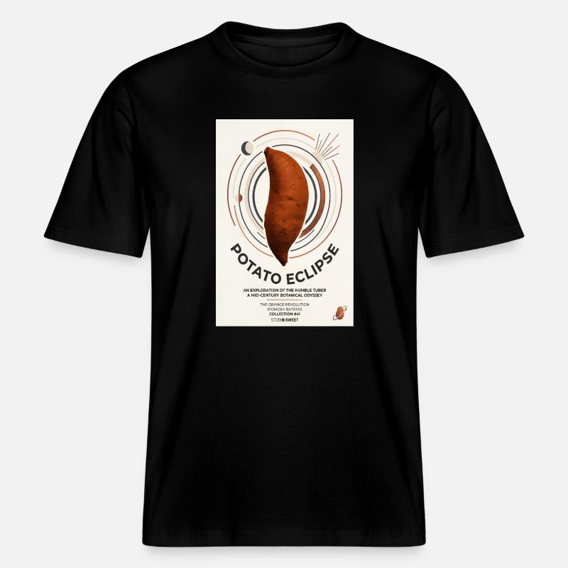 Potato Eclipse : Humble Tuber Odyssey -  T-shirt unisexe RELAXED FIT en coton bio - noir