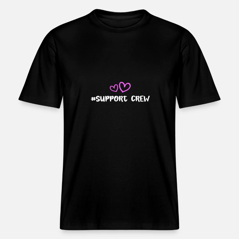 Support Crew Herz Liebe -  RELAXED FIT Unisex Organic T-Shirt - Schwarz