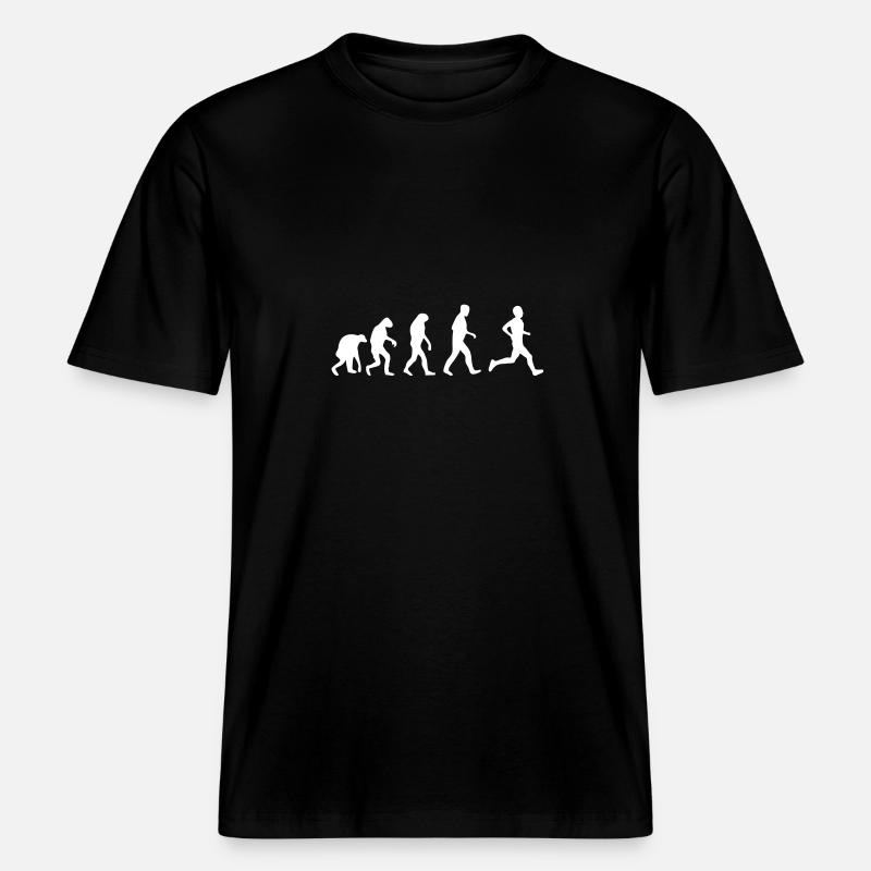 running evolution -  T-shirt unisexe RELAXED FIT en coton bio - noir