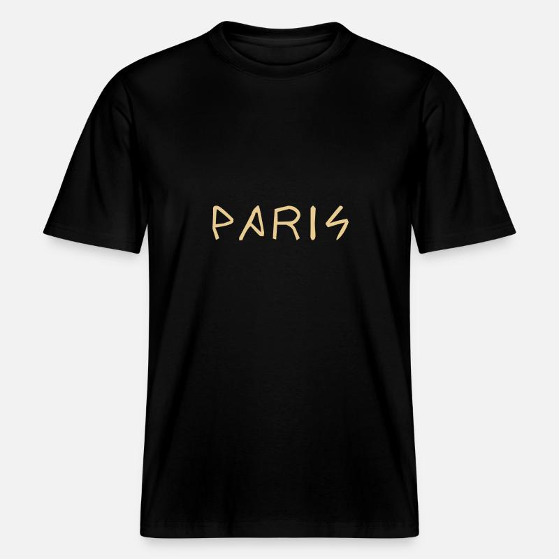 Paris Schriftzug Geschenk Geschenkidee - RELAXED FIT Unisex Organic T-Shirt - Schwarz