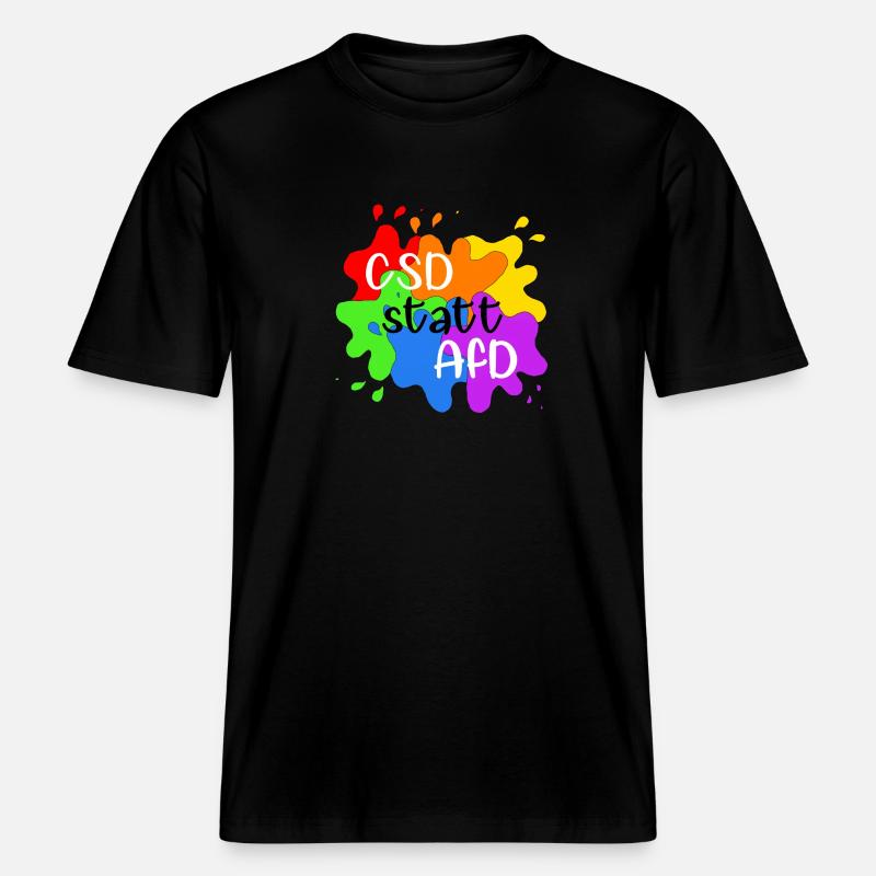 CSD statt AfD -  RELAXED FIT Unisex Organic T-Shirt - Schwarz