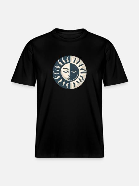 Sol & måne - Minimalistisk harmoni 2 -  Økologisk unisex T-shirt RELAXED FIT - sort