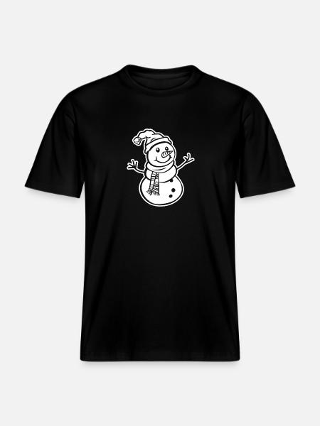 Snowman -  RELAXED FIT Unisex Organic T-Shirt - black