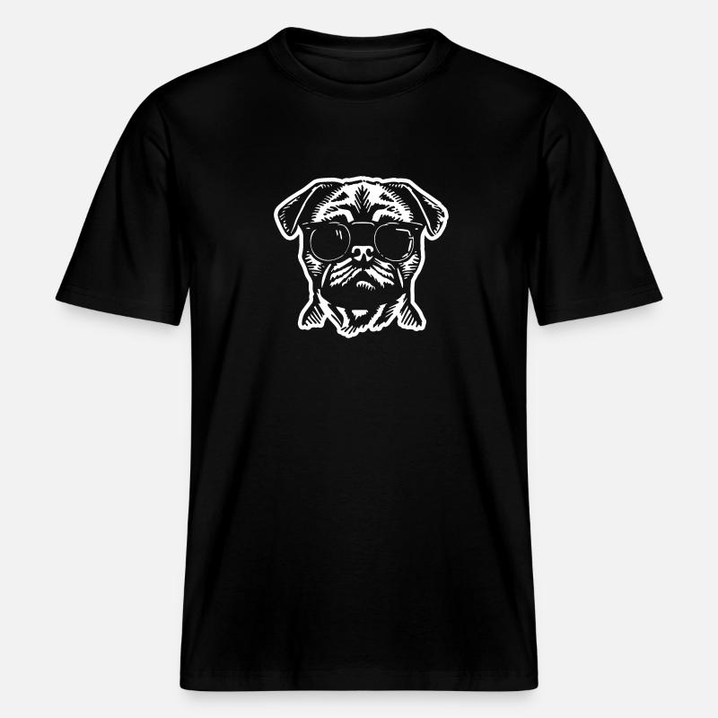 Mops Hund -  RELAXED FIT Unisex Organic T-Shirt - Schwarz