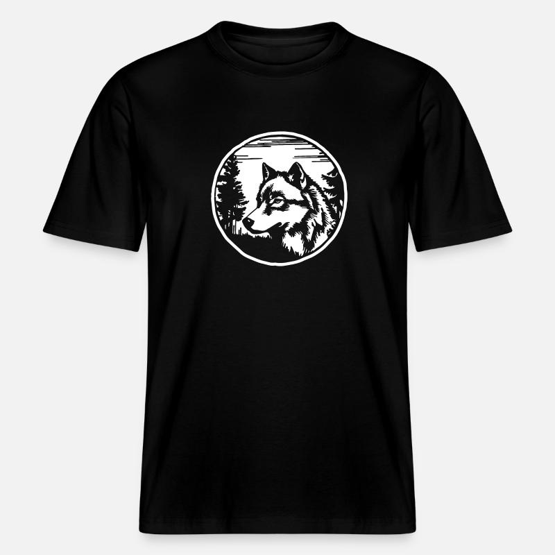Wolf - RELAXED FIT Unisex Organic T-Shirt - Schwarz