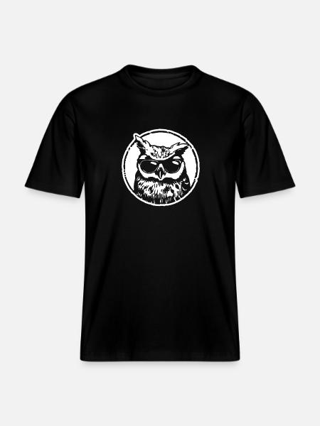 Owl -  RELAXED FIT Unisex Organic T-Shirt - black