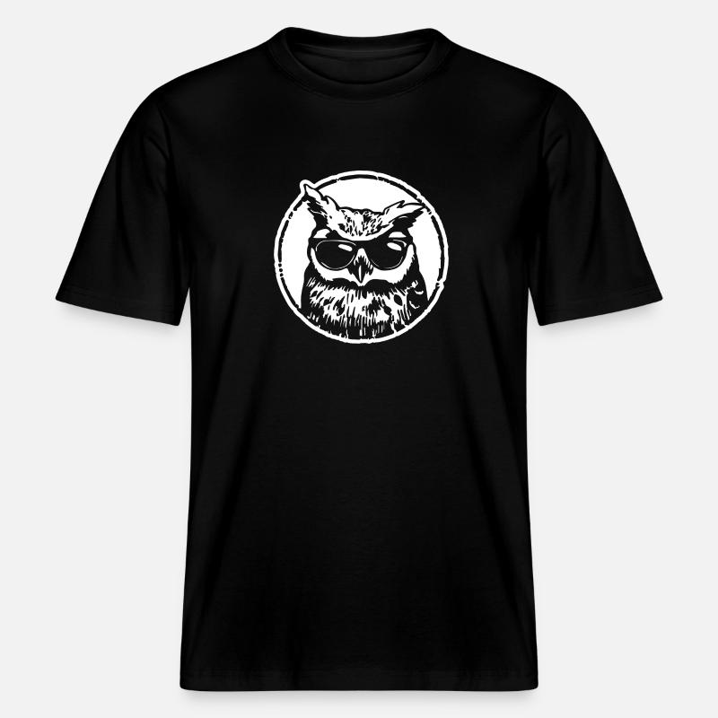 Hibou -  T-shirt unisexe RELAXED FIT en coton bio - noir
