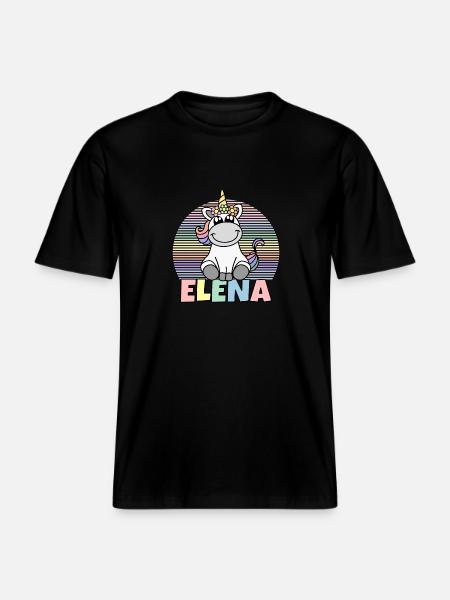 Elena Einhorn Name -  RELAXED FIT Unisex Organic T-Shirt - Schwarz
