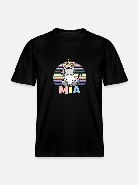 Mia Einhorn Name -  RELAXED FIT Unisex Organic T-Shirt - Schwarz