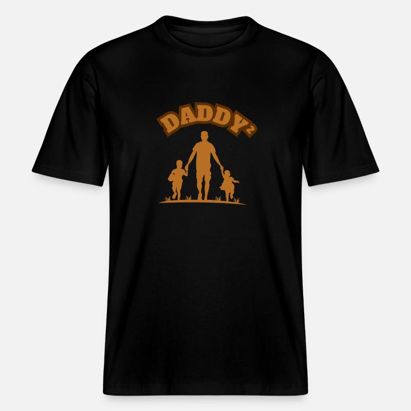 Daddy² 2 Enfants Marron -  T-shirt unisexe RELAXED FIT en coton bio - noir