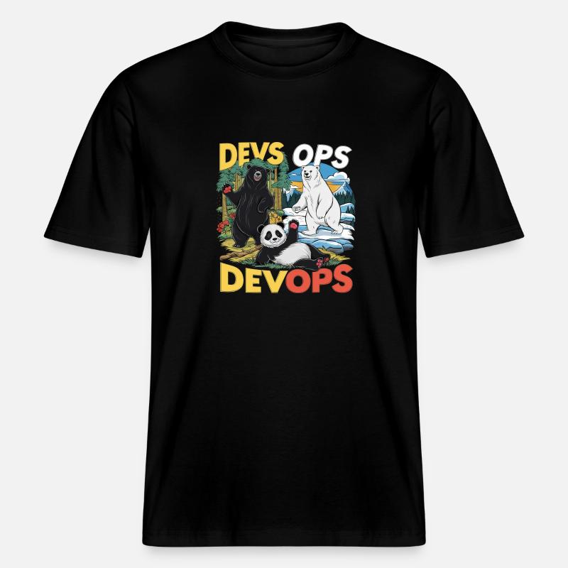 Devops -  RELAXED FIT Unisex Organic T-Shirt - Schwarz