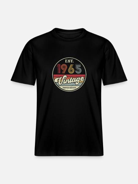 60e verjaardag 60 jaar geboren 1965 man vrouw -  Uniseks RELAXED FIT bio-T-shirt - zwart