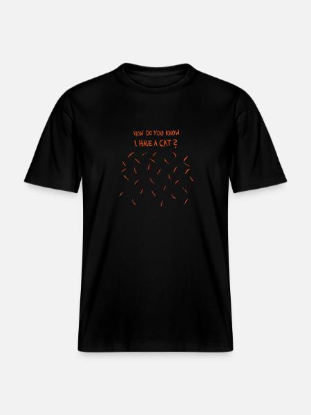 Hvordan ved du, at jeg har en kat (orange / rødt hår) -  Økologisk unisex T-shirt RELAXED FIT - sort
