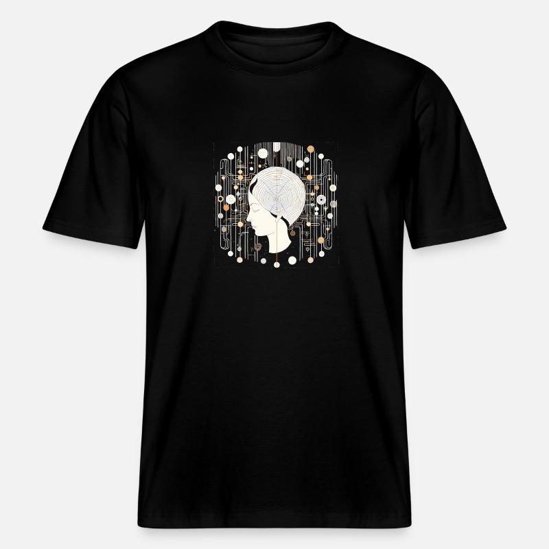 Brain Structures - Surreal Art -  RELAXED FIT Unisex Organic T-Shirt - black