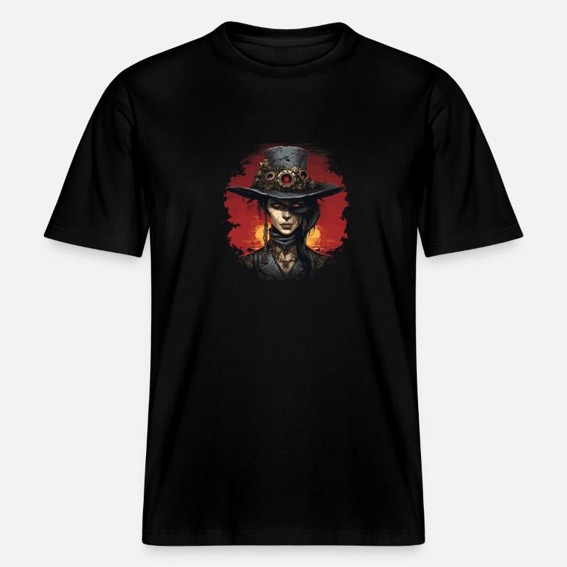 Emo Steampunk Mädchen -  RELAXED FIT Unisex Organic T-Shirt - Schwarz