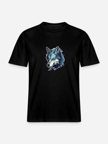 Wolf - Illustration - RELAXED FIT Unisex Organic T-Shirt - black
