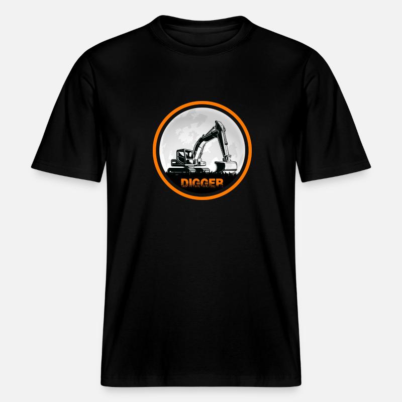 Baggerfahrer Bagger "Digger" Baggerschaufel -  RELAXED FIT Unisex Organic T-Shirt - Schwarz