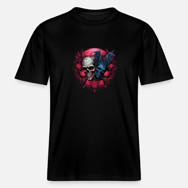 Abstract Devil Satan Skeleton Demons -  RELAXED FIT Unisex Organic T-Shirt - black