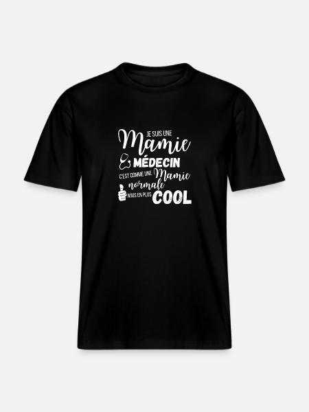 Mamie medecin - T-shirt unisexe RELAXED FIT en coton bio - noir