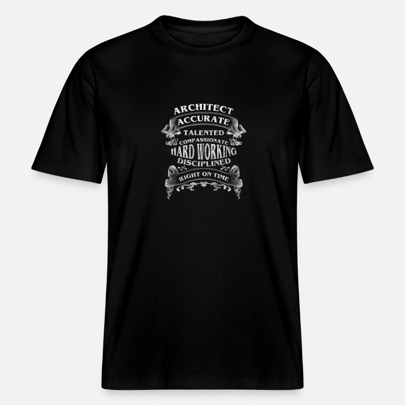 Style d’architecte Design Architecture -  T-shirt unisexe RELAXED FIT en coton bio - noir