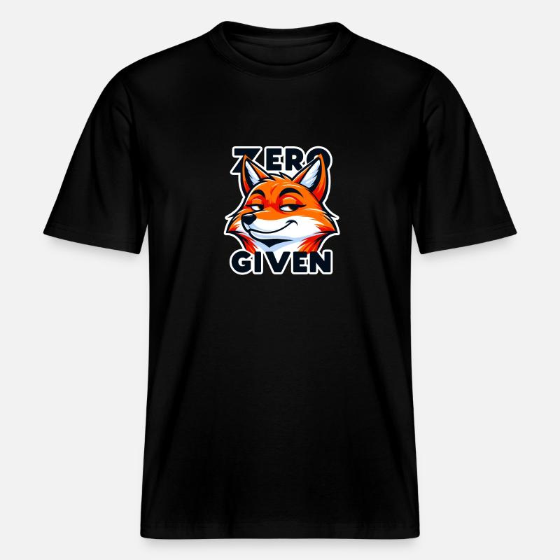 Zero Given - Fox Illustration - RELAXED FIT Unisex Organic T-Shirt - black