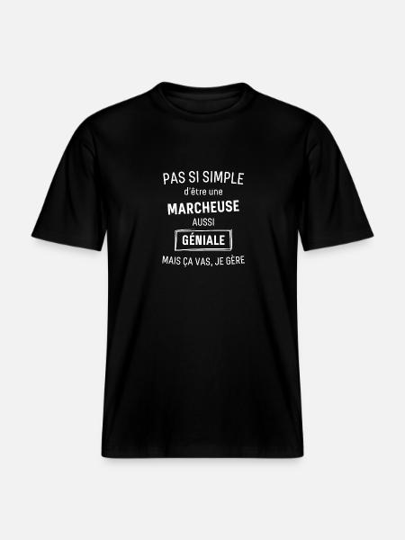 Marcheuse GÉNIALE - T-shirt unisexe RELAXED FIT en coton bio - noir