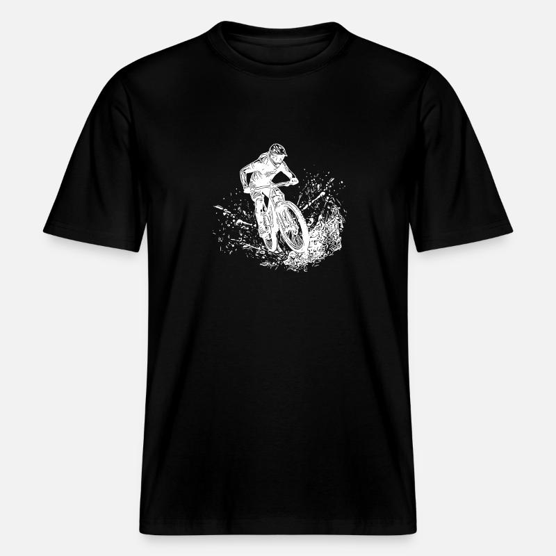 VTT Mud Splash Downhill - T-shirt unisexe RELAXED FIT en coton bio - noir