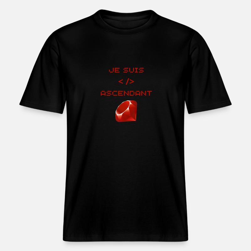 développeur web Ruby -  T-shirt unisexe RELAXED FIT en coton bio - noir
